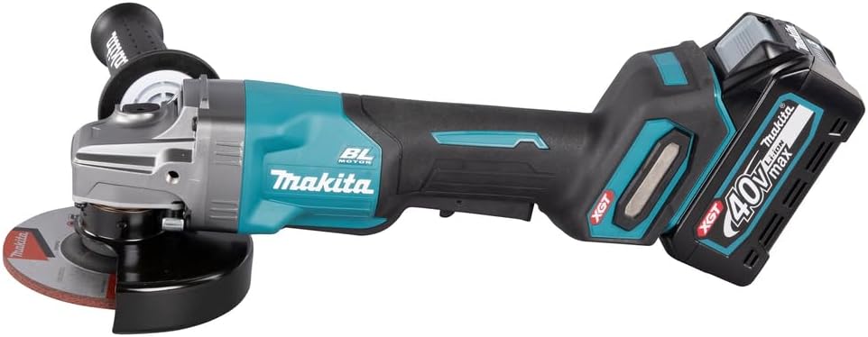 Makita GA016GM201 Akku-Winkelschleifer 40V max. / 4,0 Ah, 2 Akkus + Ladegerät im MAKPAC, Petrol mit