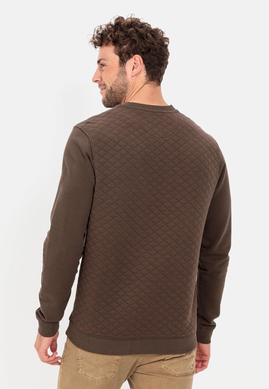camel active Herren Sweatshirt mit Diamant Steppung