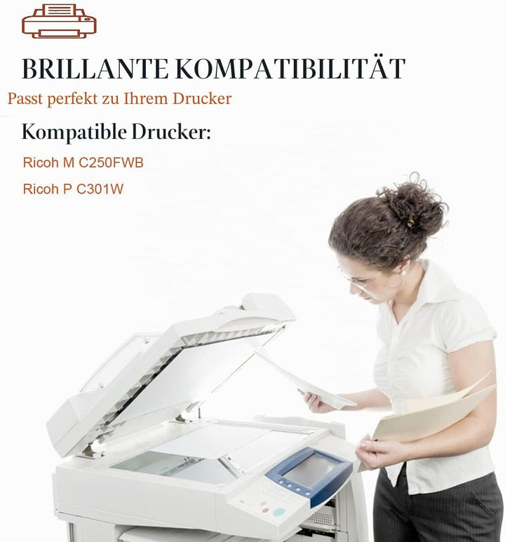 ASEKER Kompatibler Tonerkartusche M C250H für Ricoh M C250FWB, P C301W Drucker, 6,900 &amp; 6,300 Seiten