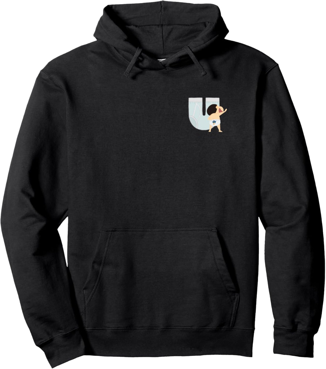 Crayon Shin-chan FUN! FUN! STUDY A to Z ”U” one point Pullover Hoodie