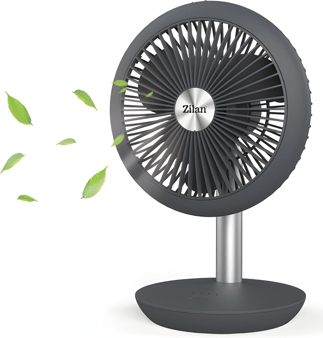 Tischventilator sehr leise | Kabellos | 4000 mAh Akku | Ventilator | 90° neigbar | Schreibtischventi