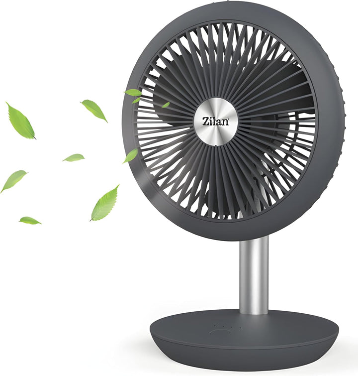 Tischventilator sehr leise | Kabellos | 4000 mAh Akku | Ventilator | 90° neigbar | Schreibtischventi