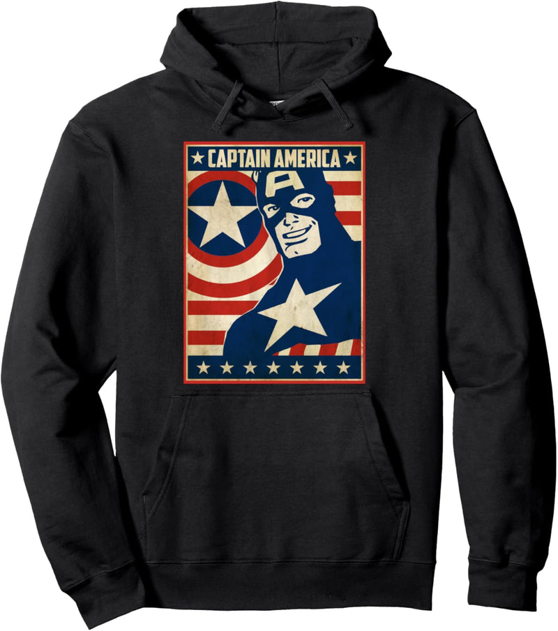 Marvel Comics Vintage Captain America Patriot Poster Pullover Hoodie