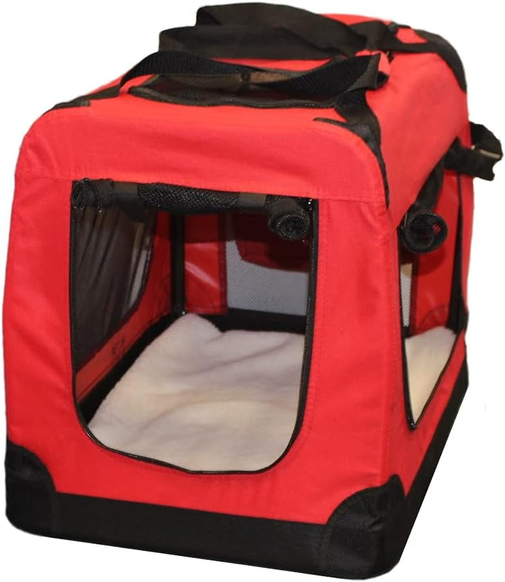 walexo Faltbare Hundebox Hundetransportbox Katzentransportbox Katzenbox (ROT, M) Rot M, Rot M