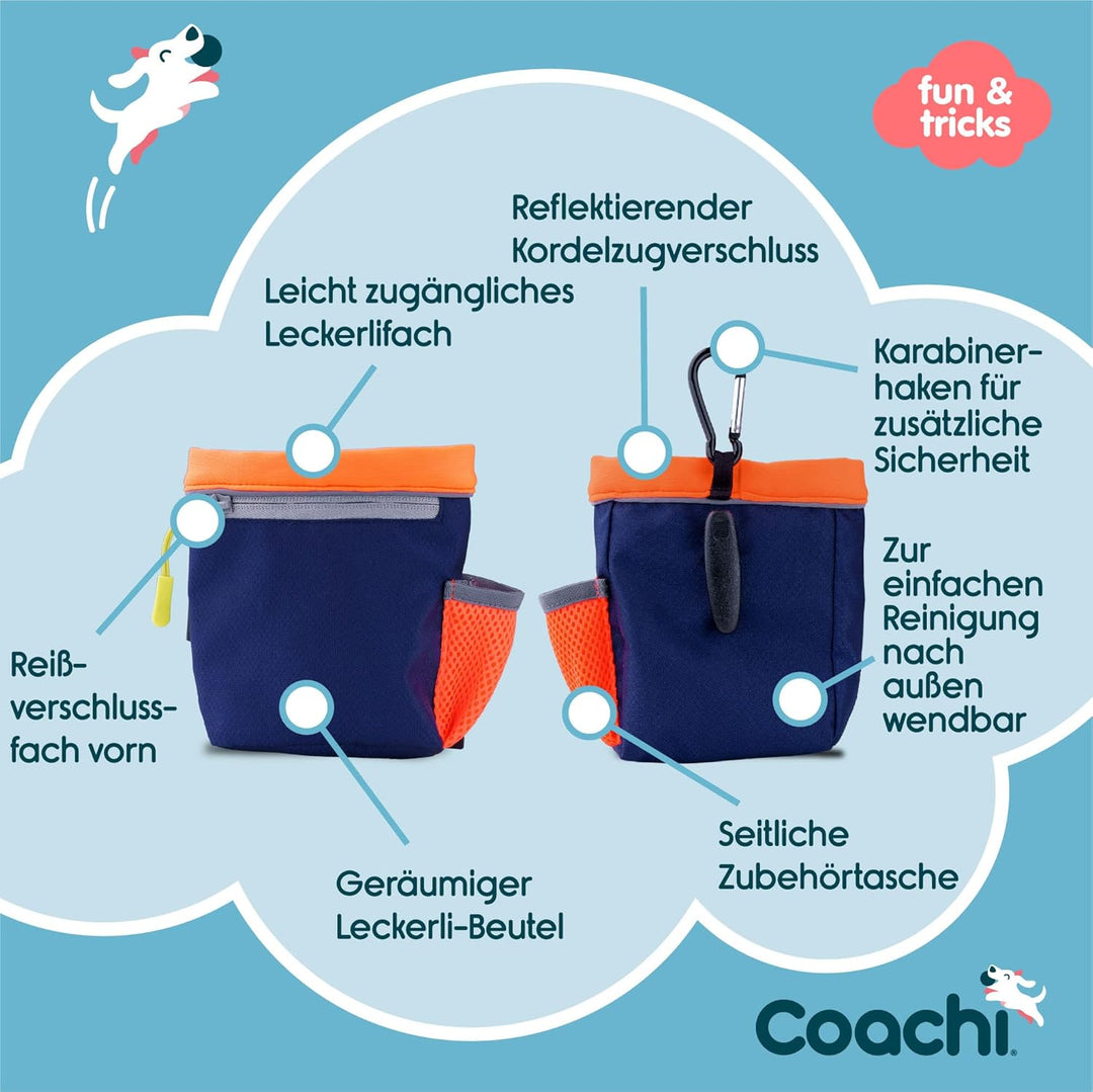 Coachi Train & Treat Bag, Beutel, geräumiges Leckerli-Fach, Reissverschlussfach, Kordelverschluss, s