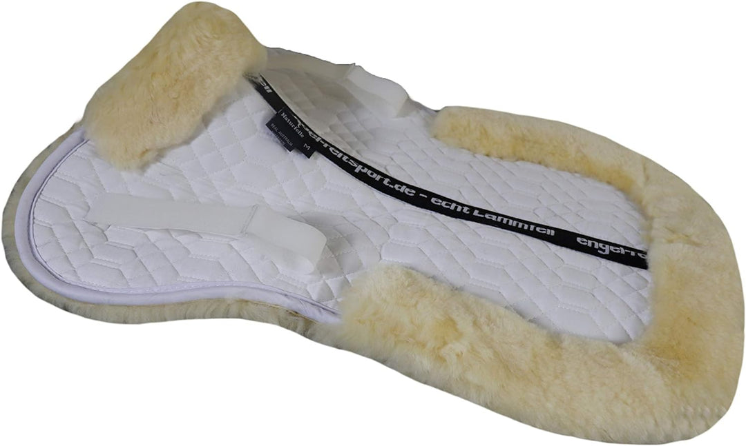 Engel Reitsport Lammfell Sattelkissen SAKIS2 mit Fellrand vorne und hinten Weiss-med. Large, Weiss-m