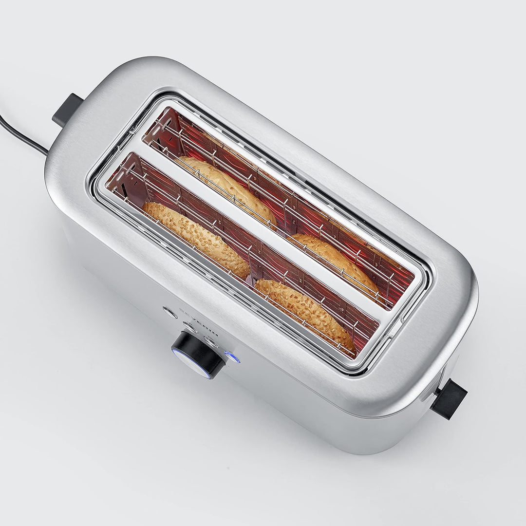 SEVERIN AT 2512 Langschlitztoaster mit Bagel-Funktion für einseitiges und energiesparendes Toasten,