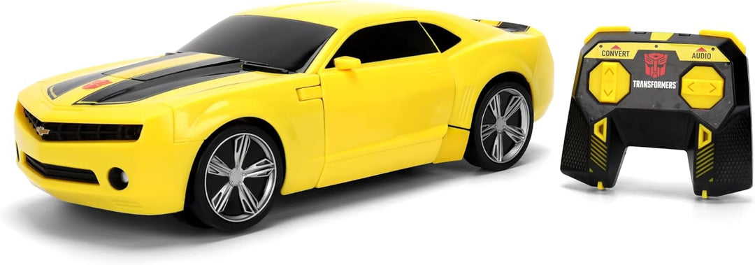 Jada Toys Transformers RC Converting Bumblebee (28 cm) - Ferngesteuerter Auto-Roboter mit Transforma
