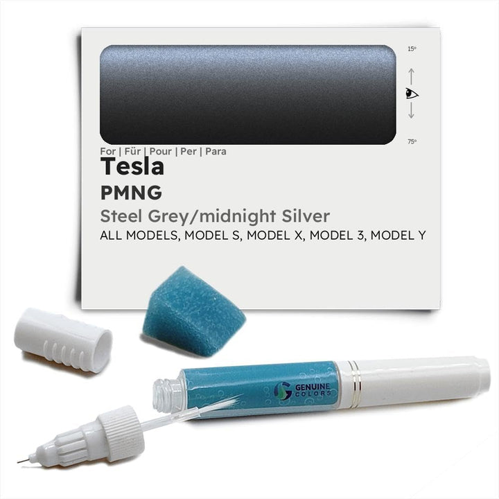 Genuine Colors Lackstift STEEL GREY/MIDNIGHT SILVER PMNG für Tesla Silber ALL MODELS, MODEL S, MODEL