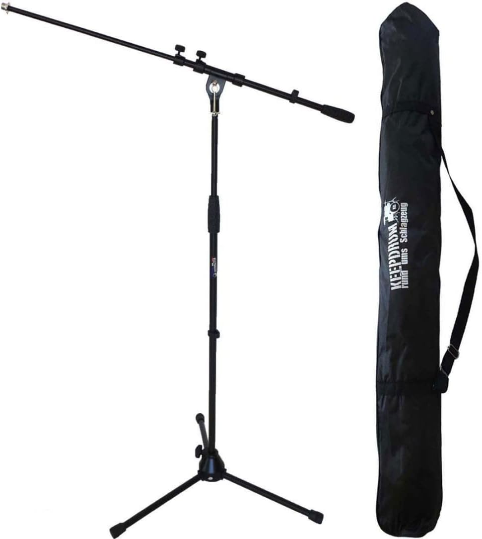keepdrum MS106 BK Mikrofonständer mit Galgen + SB-03 Tragetasche