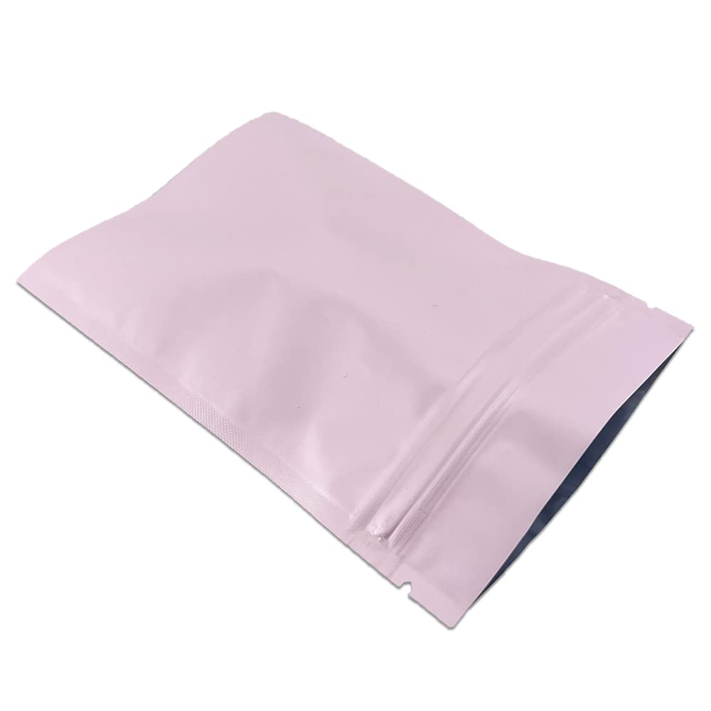 WACCOMT Pack 100 Stücke Matte Aluminiumfolie Verpackung Tasche Reissverschluss Selbstdicht Flachbeut