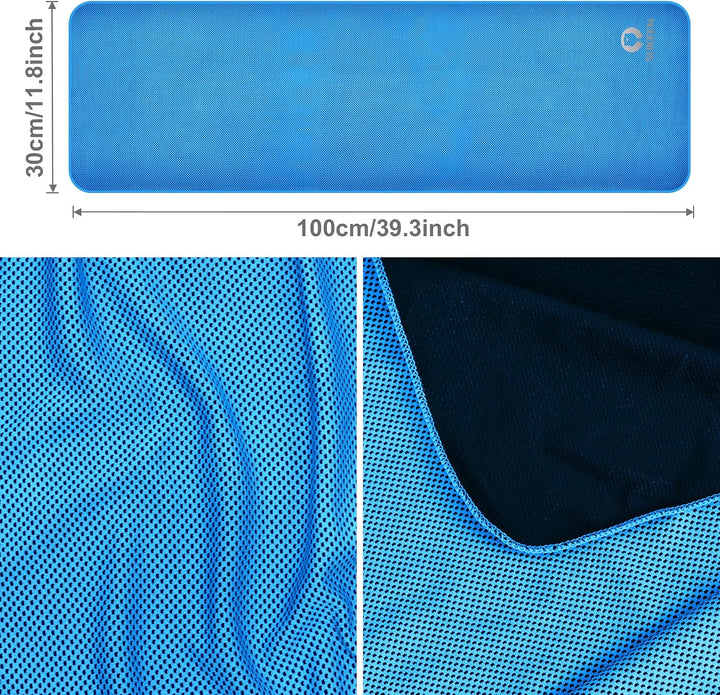 Sukeen Kühlendes Handtuch, Kühlhandtuch 100 x 30 cm, Ice Cooling Towel für Hals und Gesicht, Kühlend
