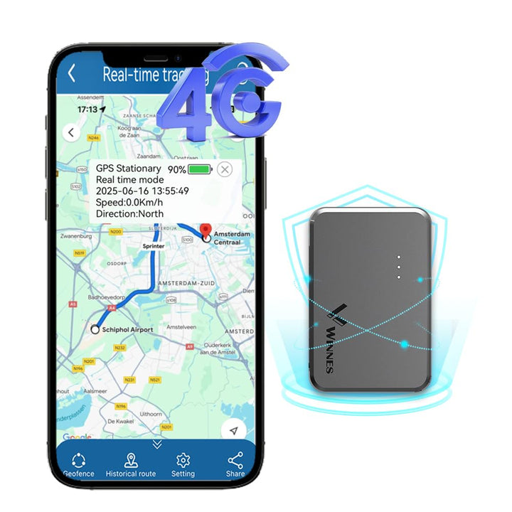 Winnes TK903E Mini GPS Tracker 4G Globale Version Ohne SIM Karte 60 Tage Standby Starker Magnet Echt