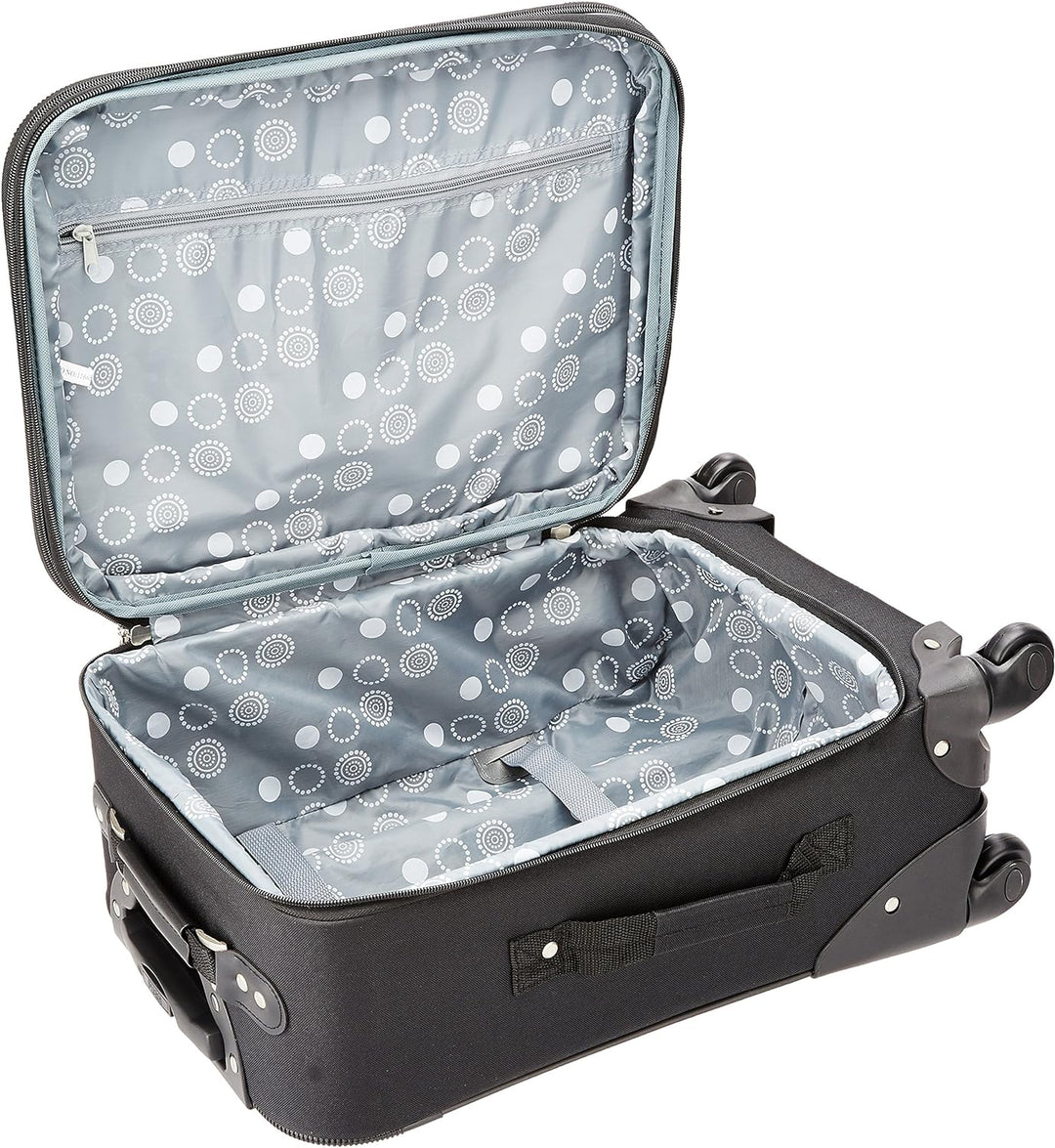 Rockland Luggage 19 Inch Erweiterbarer Spinner Carry On, Schwarz, Einheitsgrösse, 48,3 cm erweiterba