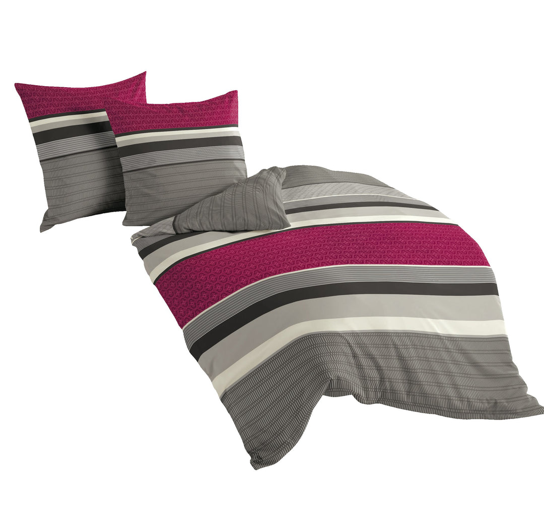 Bierbaum Bettwäsche 4630, Fein-Biber, Designed in Germany, himbeere 19, 200x200 cm 200 cm x 200 cm S