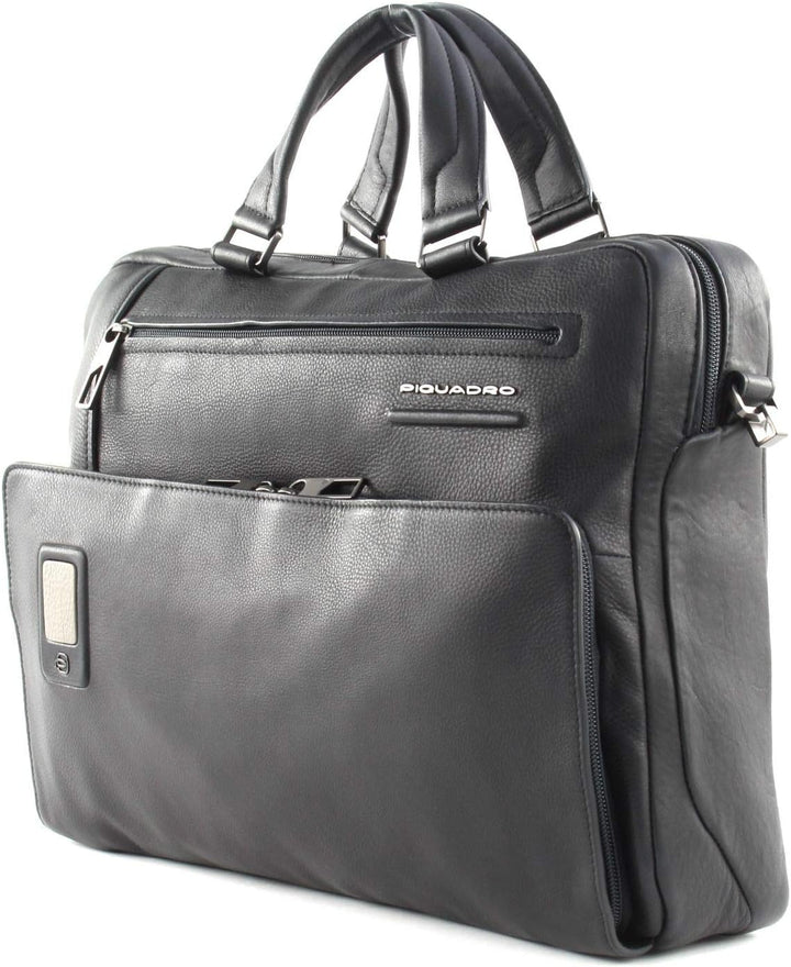 PIQUADRO Akron Ledermappe 30 cm Laptopfach Schwarz Einheitsgrösse, Schwarz Einheitsgrösse
