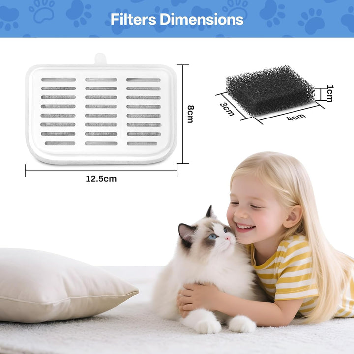 10 Stück Katzenbrunnen Filter, Ersatzfilter kompatibel mit Everweet MAX kabellose Wasserpunnen, Mehr
