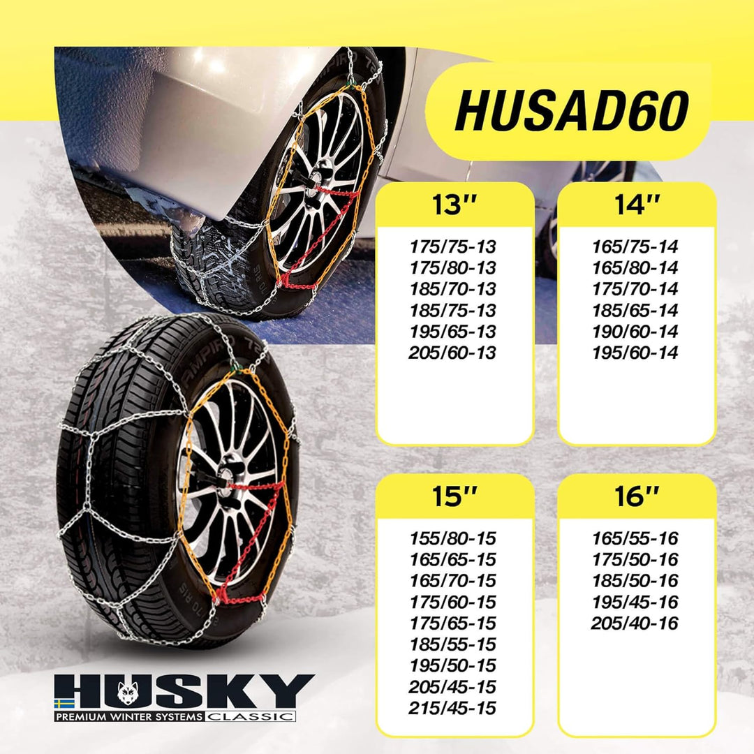 Sumex HUSAD60 KN60 Husky Advance Snow Chains 9 mm, HUSAD60