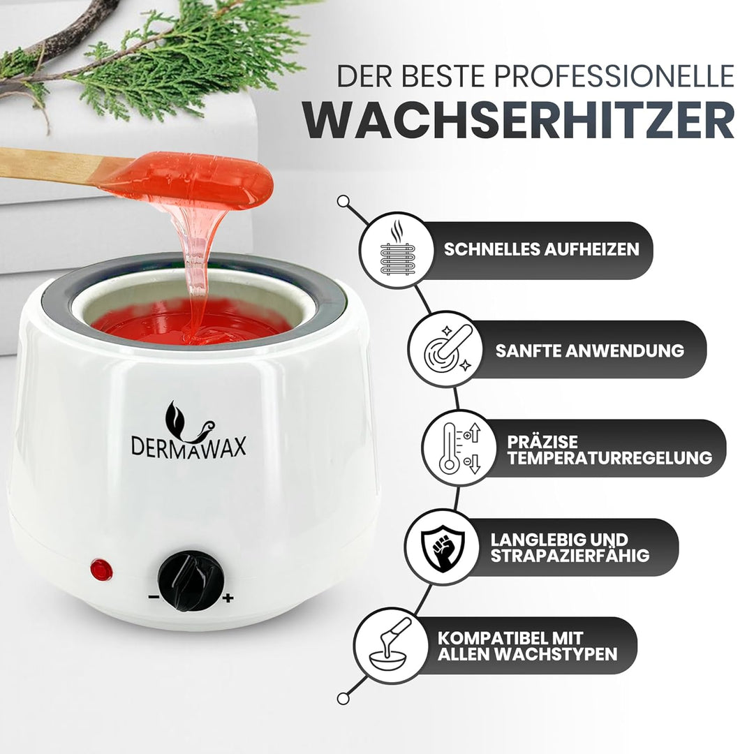 Dermawax Profi Heisswachs Warmwachs Wachsgerät- Wachswärmer 1000 ml zur Haarentfernung Waxing Enthaa