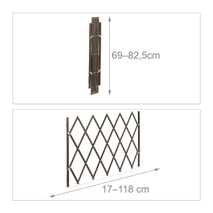 Relaxdays Hundeabsperrgitter, ausziehbar bis 118 cm, 69-82,5 cm hoch, Bambus, Hunde Schutzgitter für