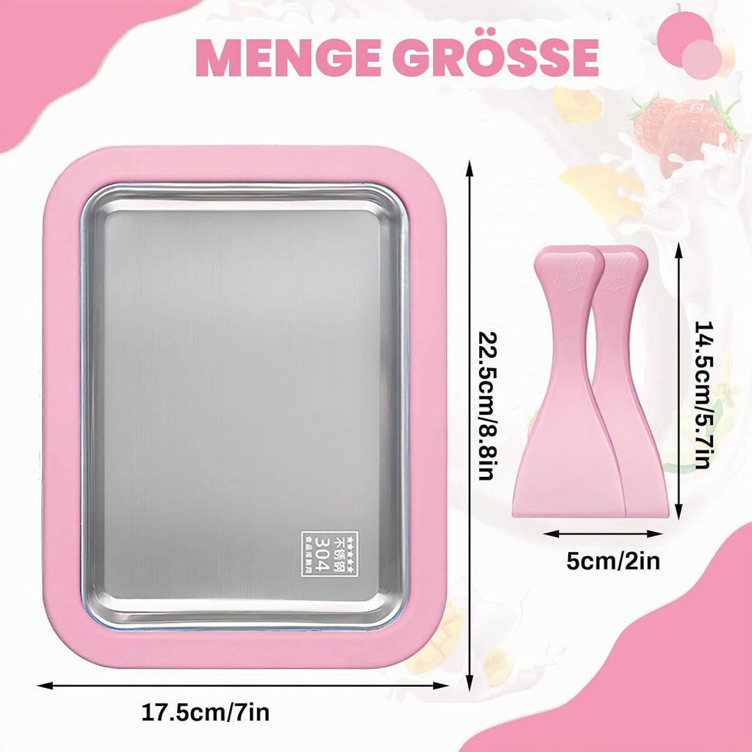 Eisplatte zum Eis Machen, Kommt mit 2 Spateln Ice Cream Machine, Ice Rolls Maschine, Eisenrollmaschi