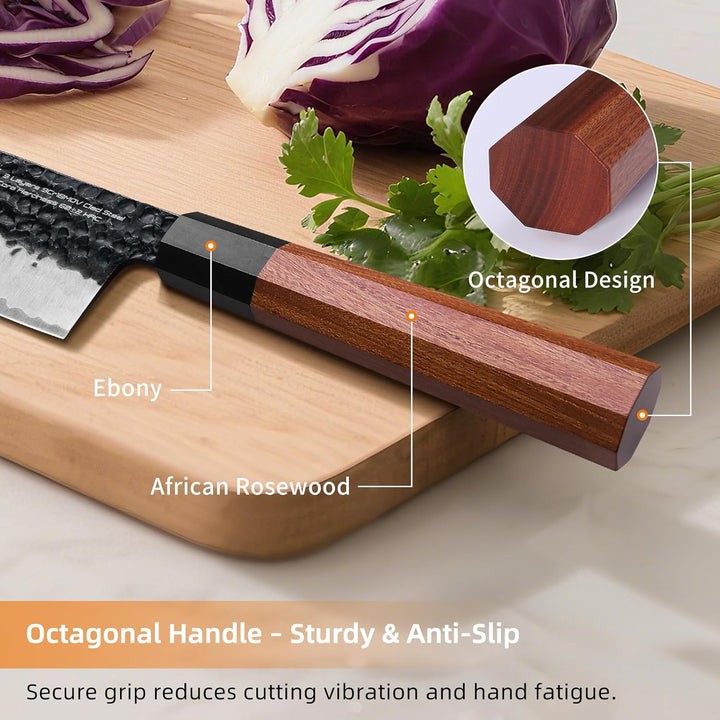 FINDKING Dynasty Serie Japanisches Santoku-Messer, Professionelles Küchenmesser, Klinge aus 9Cr18MoV