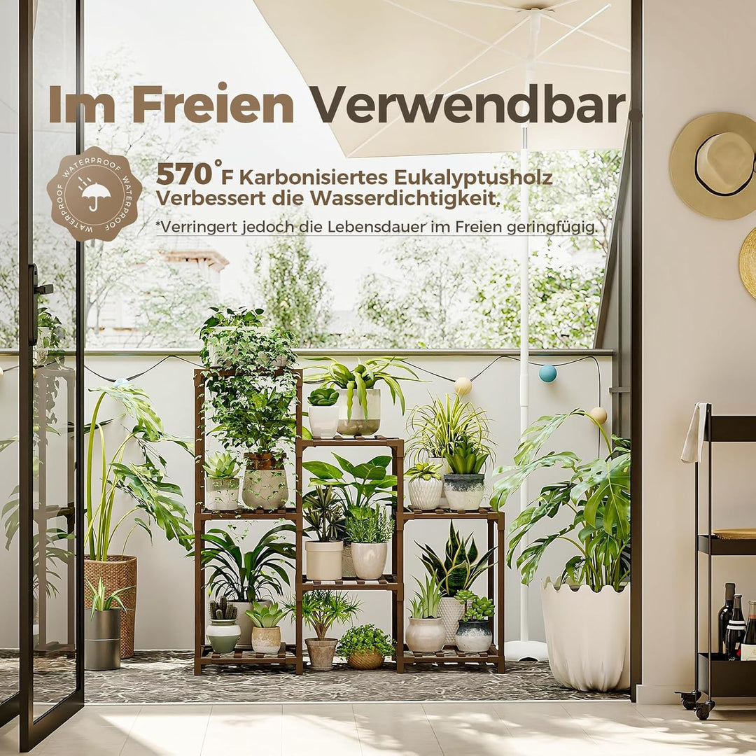 Pflanzenständer Brief Zimmerpflanzen, Holz im Freien abgestuftes Pflanzenregal Brief mehrere Pflanze