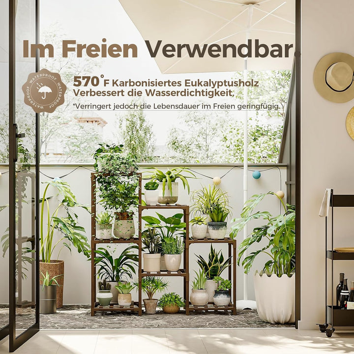Pflanzenständer Brief Zimmerpflanzen, Holz im Freien abgestuftes Pflanzenregal Brief mehrere Pflanze