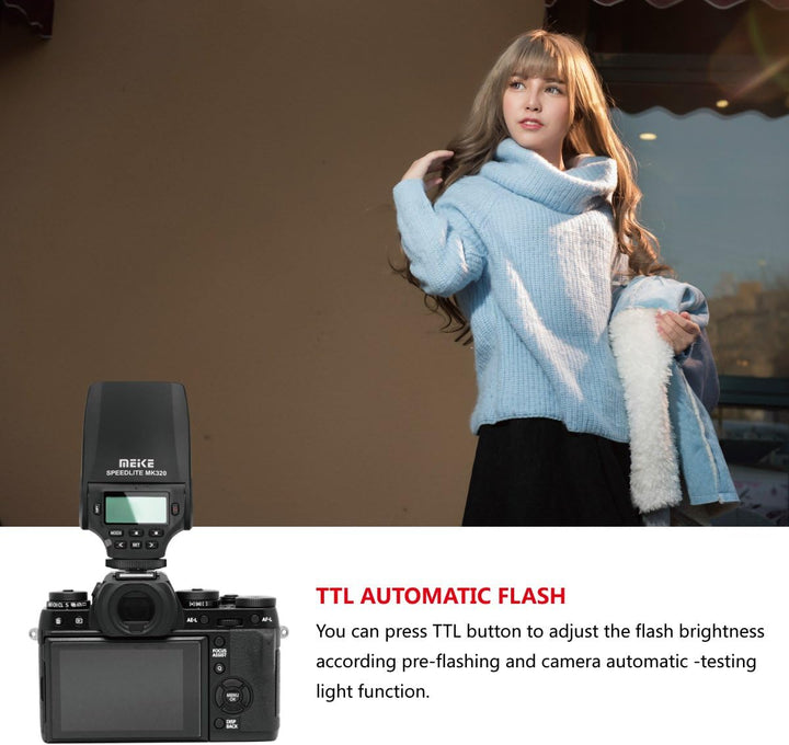 Meike MK-320F Speedlite TTL Master Flash für Fujifilm Kamera X-M1 X-T1 X-Pro1 X-A1 X-A2 X-E1 X-E2 X3