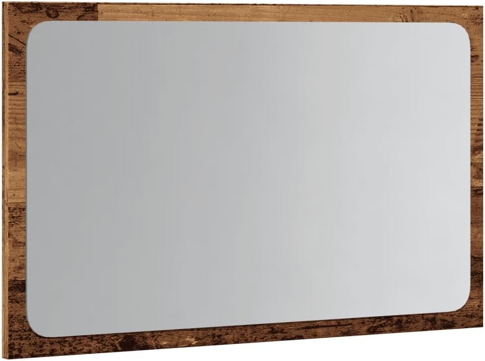 vidaXL Badspiegel mit LED-Leuchten Altholz-Optik 60x8,5x38 cm
