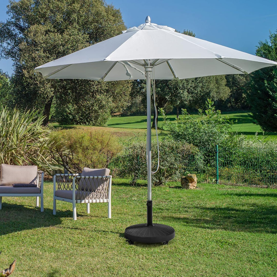 COSTWAY 23 kg Sonnenschirmständer mit Rollen, Φ52cm Schirmständer für Schirmstangen von 38/48 mm, Ma