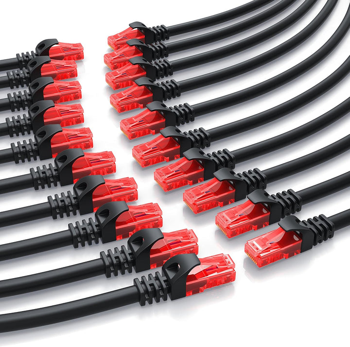 CSL - 20 x 0,25m CAT.6 Ethernet Gigabit LAN Netzwerkkabel RJ45-10 100 1000Mbit s - Patchkabel - komp