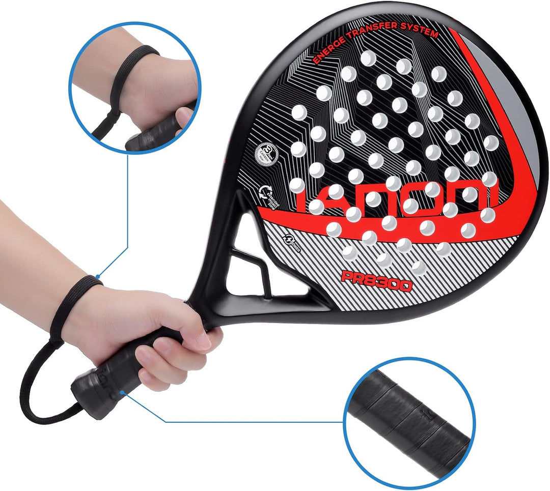 IANONI Padelschläger, Karbonfaser-Oberfläche mit Eva-Memory-Flex-Schaum-Kern, Padel-Tennisschläger L
