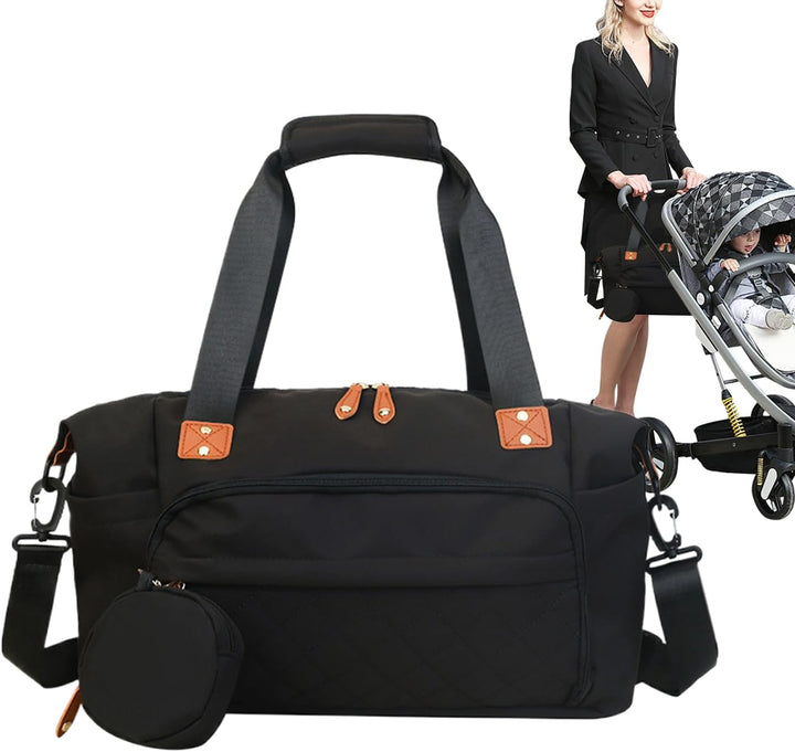 Generisch Large Diaper Bag, 48x20x28cm Nylon Travel Organizer Tote Handbag with Ergonomic Shoulder S