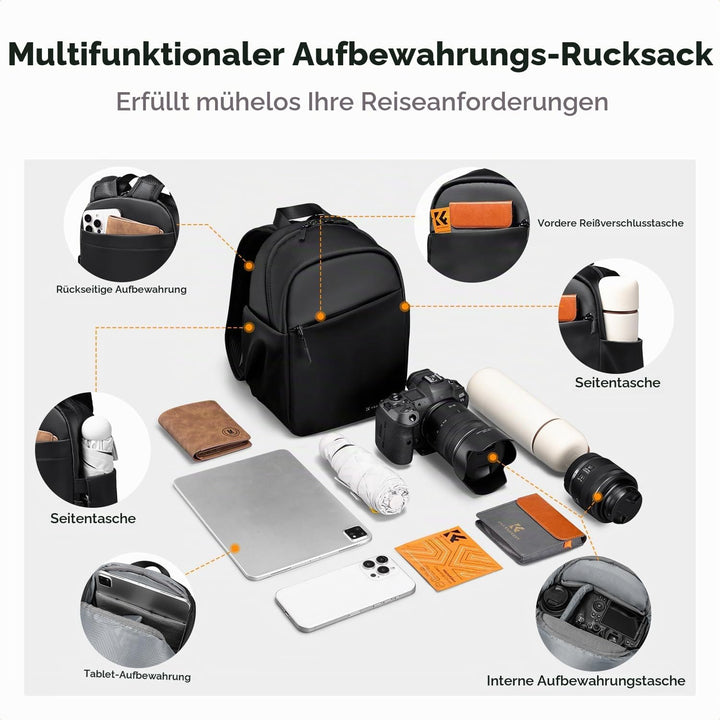 K&amp;F CONCEPT Täglicher Kamerarucksack, Fotorucksack Klein Tragbar mit Verstellbarem Schultergurt für