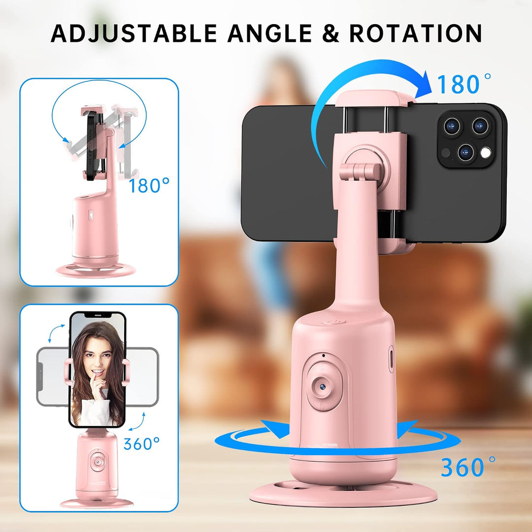 Auto Face Tracking Stativ, 360° Rotation Smart Tracking Telefonhalter, Keine App nötig, Smart Gesich