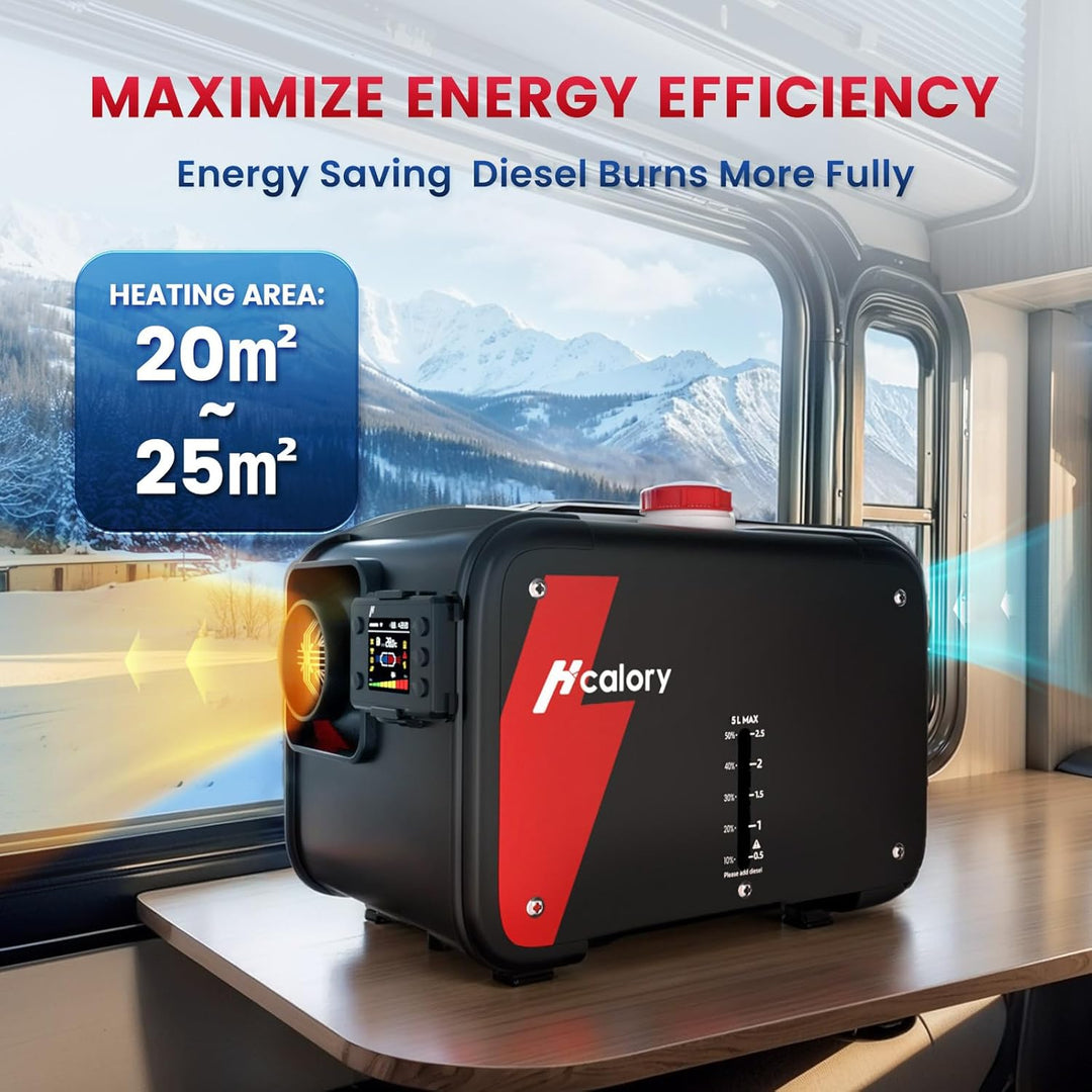 8kW Luft Dieselheizung, 240V/12V/24V 0,12–0,45 L/h HBH1S Diesel Standheizung mit APP Adapter, 28% hö