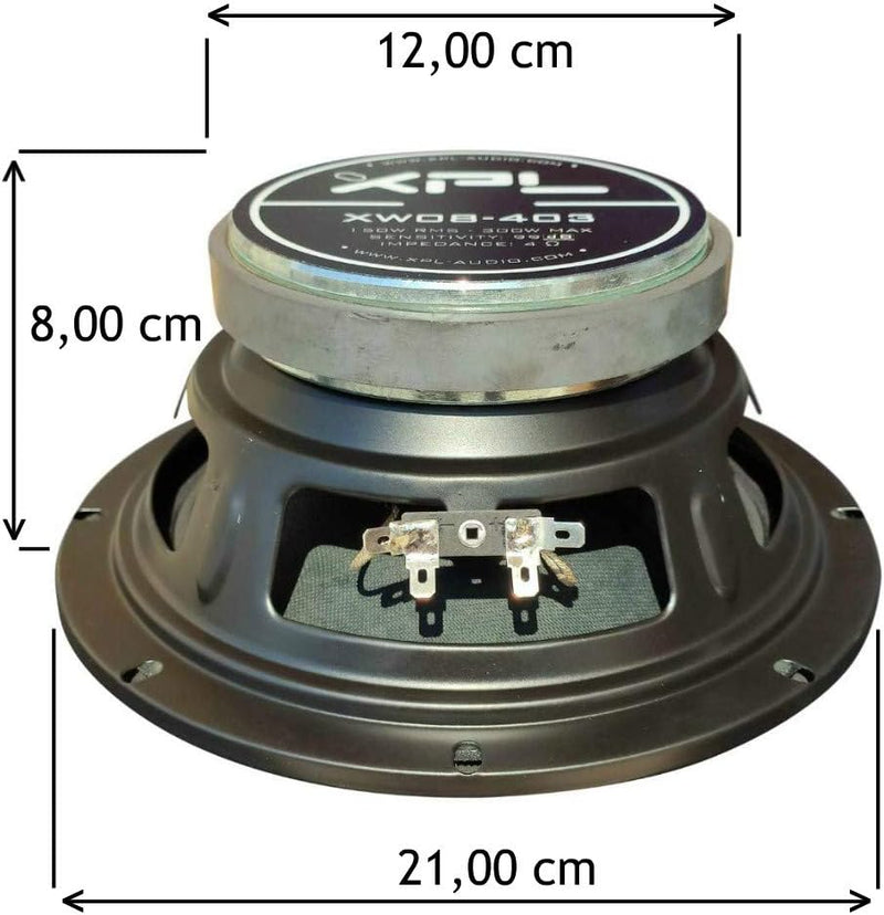 1 MIDRANGE XPL XW08-403 XW08 403 Lautsprecher 20,00 cm 200 mm 8" Durchmesser 150 watt rms 300 watt m