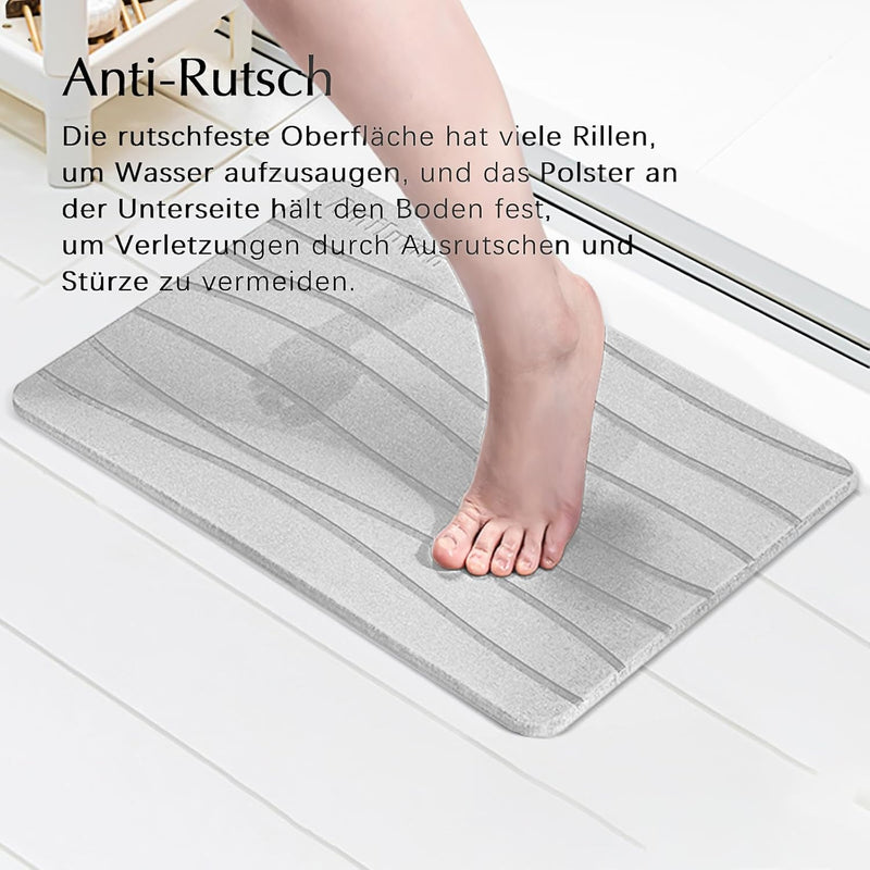 Amilutuo Badematte Stein, Diatomite Stone Bath Mat, rutschfeste Stein Badematte, Badematte Stein Sch