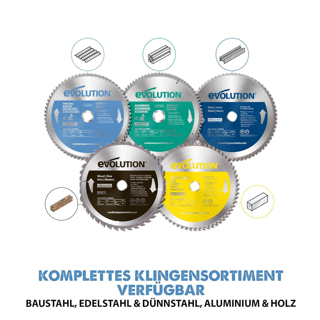 Evolution (T255TCT-70MS) - 255 mm Sägeblatt zum Schneiden von Dünnstahl - Metall-Sägeblatt Hartmetal