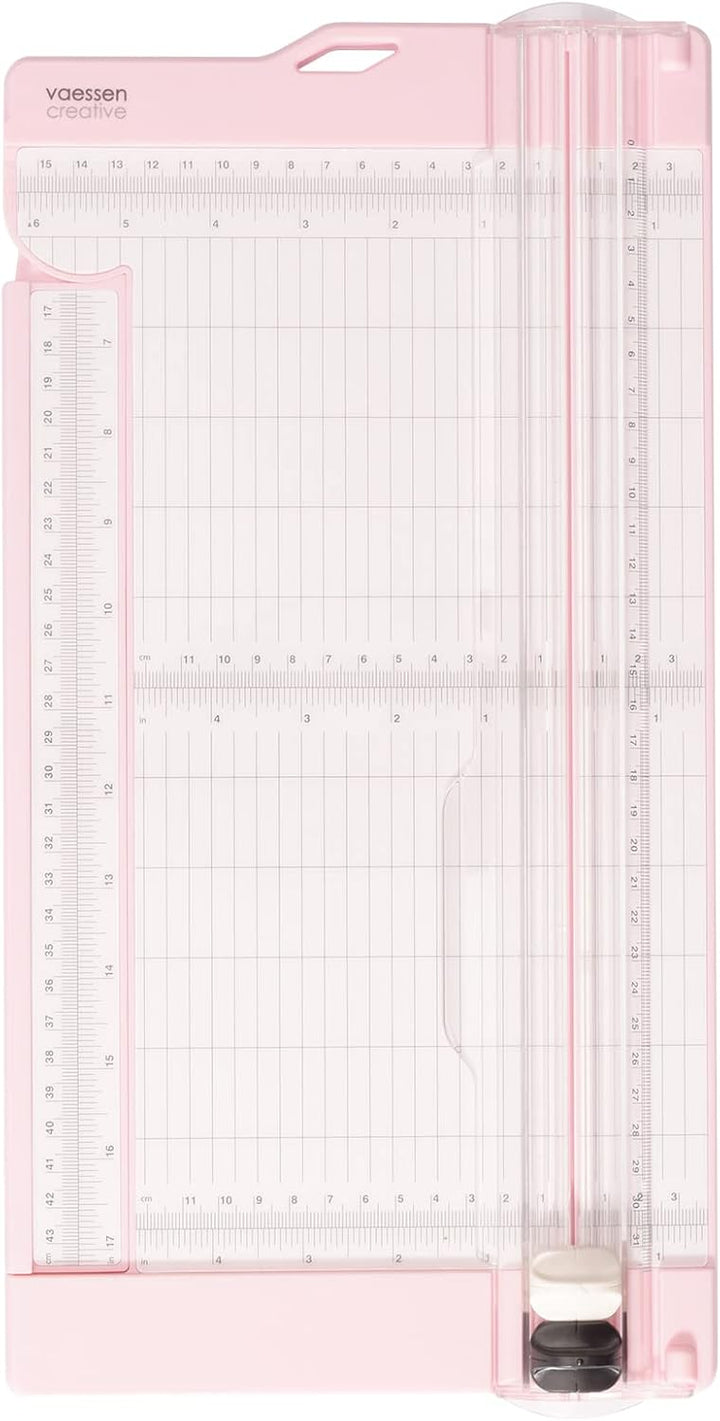 Vaessen Creative Score Easy Falzbrett cm/Metric Roze & Papierschneider inkl. Falzbein zum Schneiden
