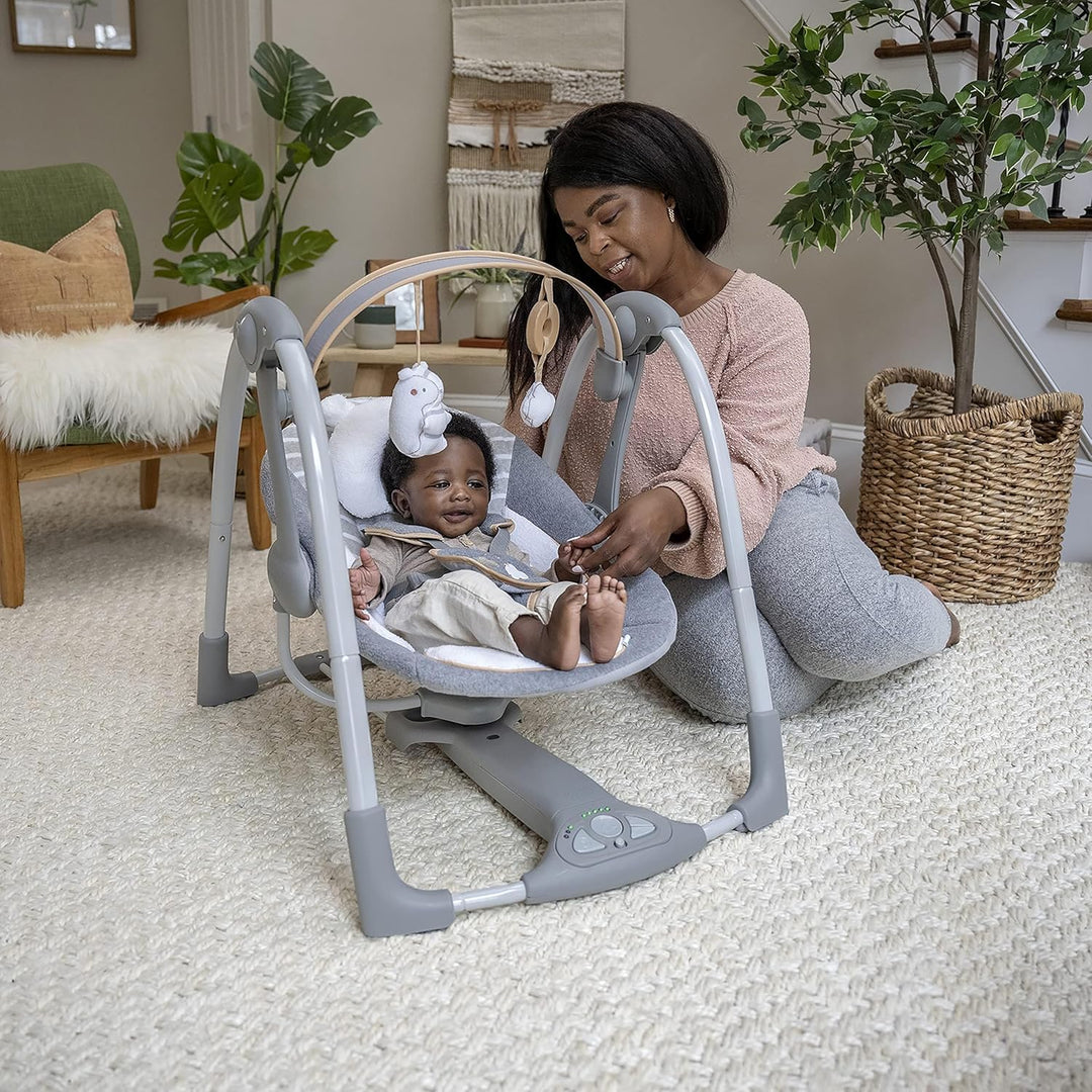 Ingenuity Swing 'n Go Deluxe Babyschaukel & Babywippe, 5 Geschwindigkeiten, Musik, Plüschtiere, 0–9