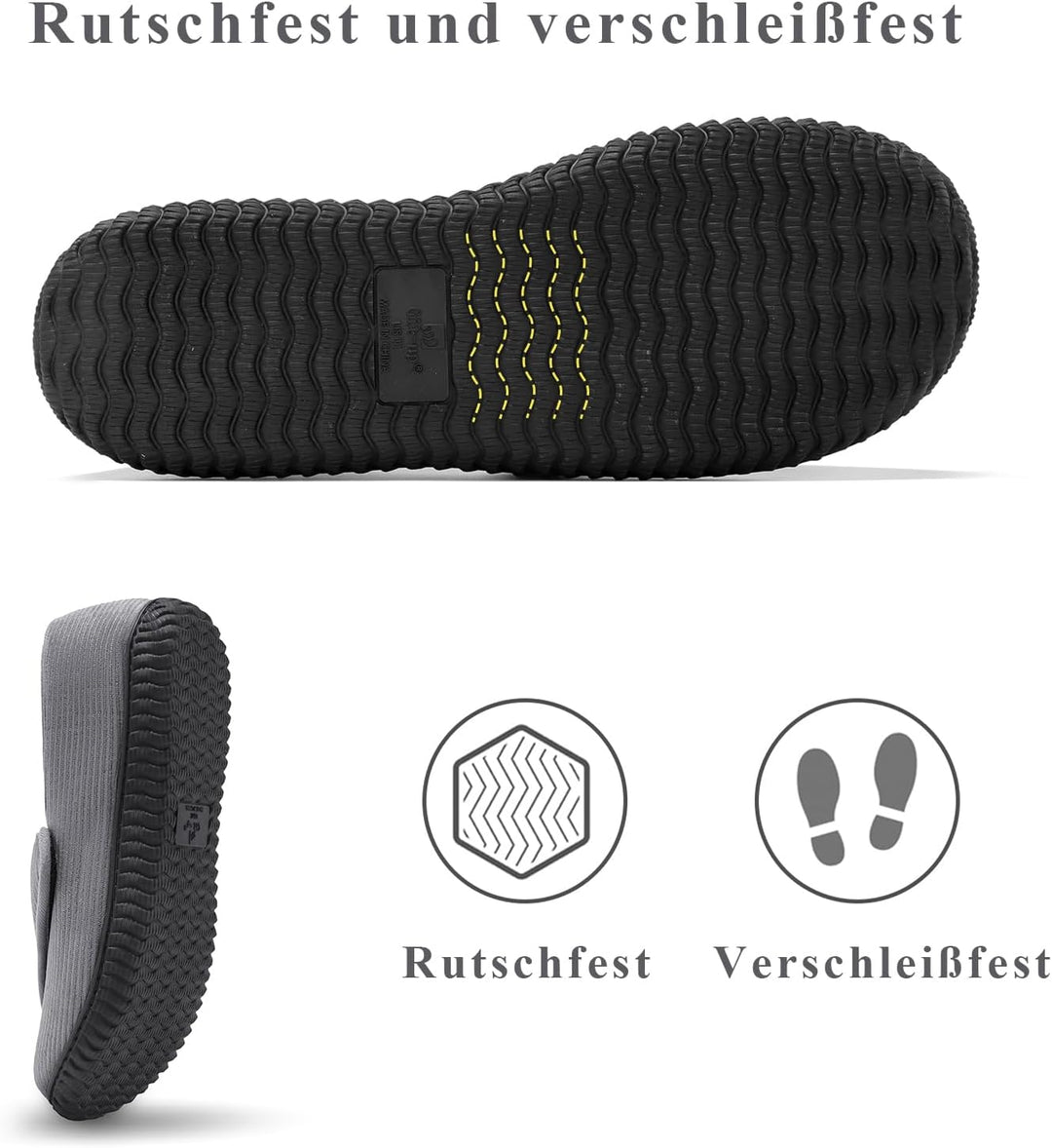 Git-up Herren Diabetiker Hausschuhe Schuhe Arthritis Ödem Verstellbare Verschluss Memory Foam Haussc