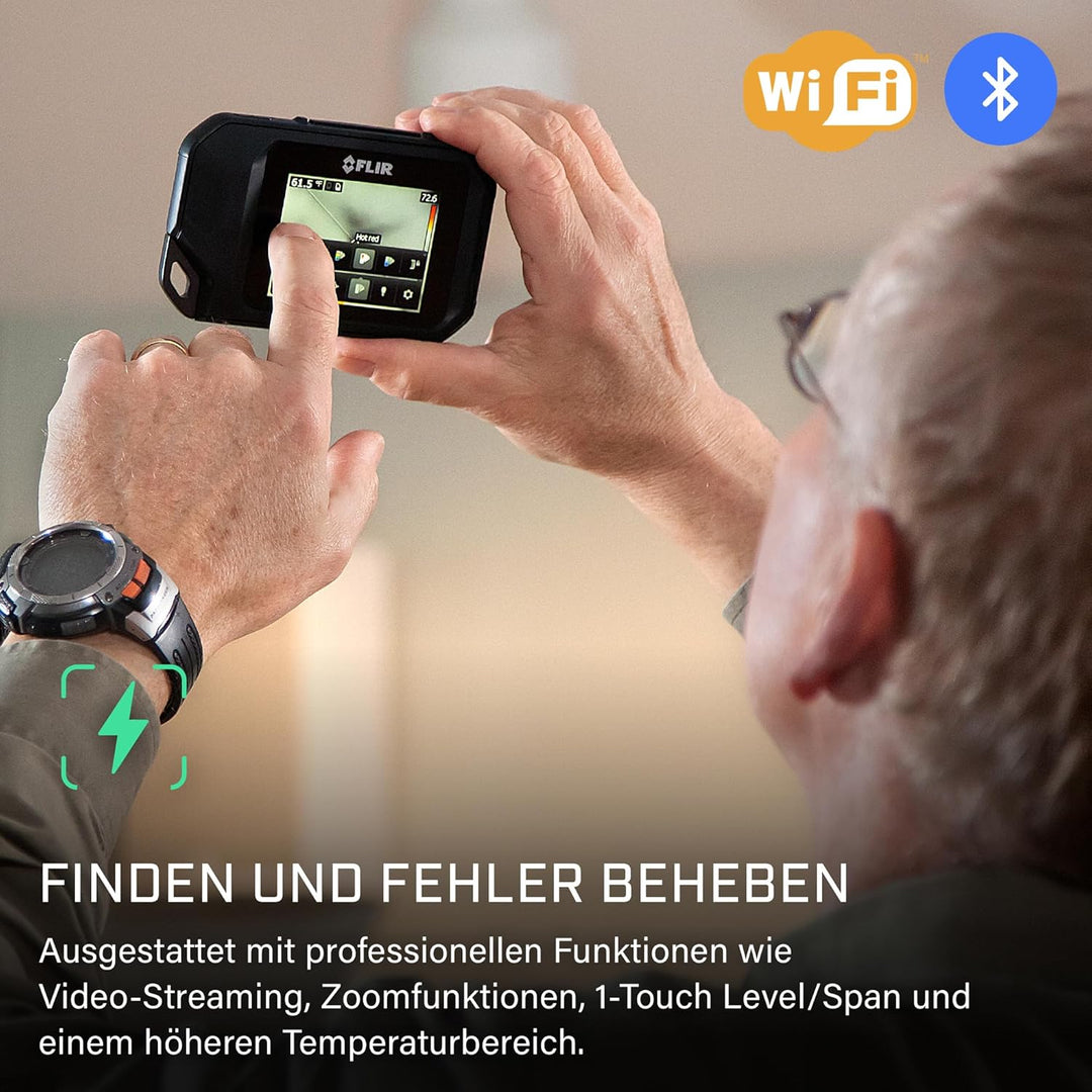 FLIR C5, Profi-Thermokamera, leistungsstark und kompakt mit WLAN, misst Temperaturen bis 400 °C (752