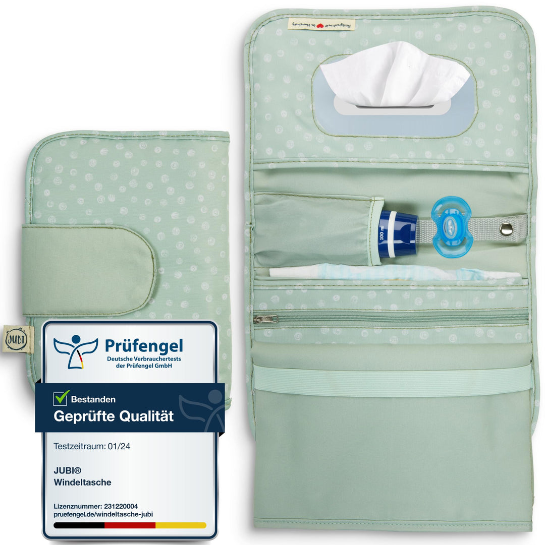 Jubi® Windeltasche mit Wickelunterlage für unterwegs mit extra viel Platz - Kleine Wickeltasche - Mi