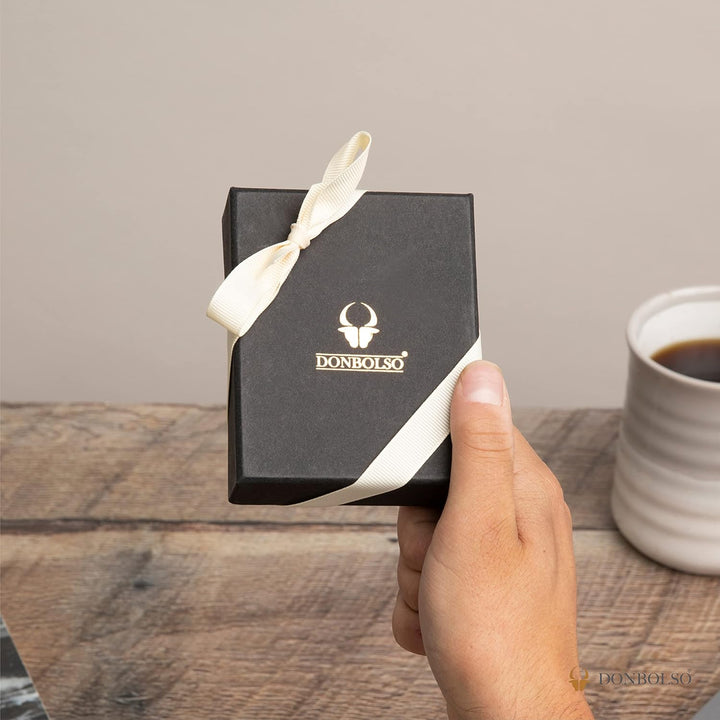 DONBOLSO Vegan Leder Slim Geldbörse mit RFID Schutz | Kreditkartenetui bis 11 Karten | Minimalistisc