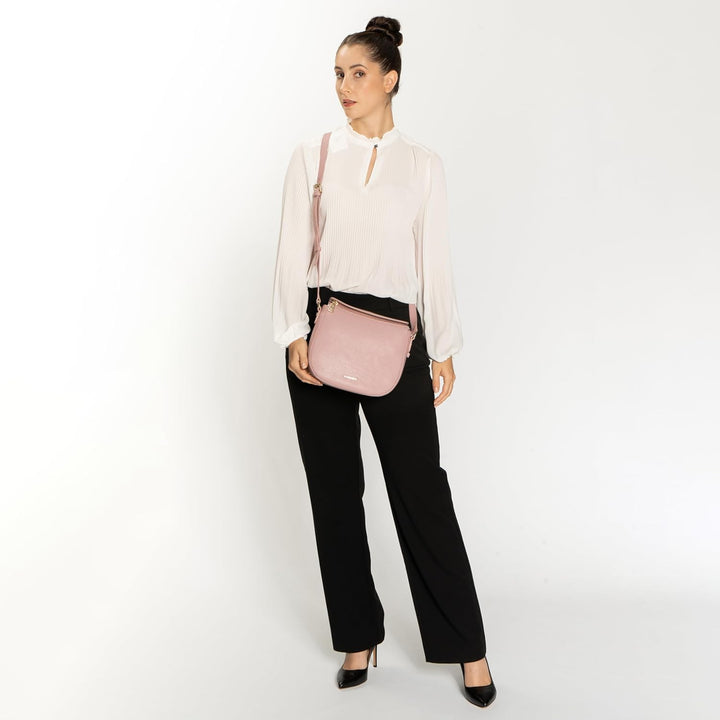 Lazarotti Bologna Leder Umhängetasche Damen | verstellbarer Schultergurt | mittelgrosse Crossbody Ba