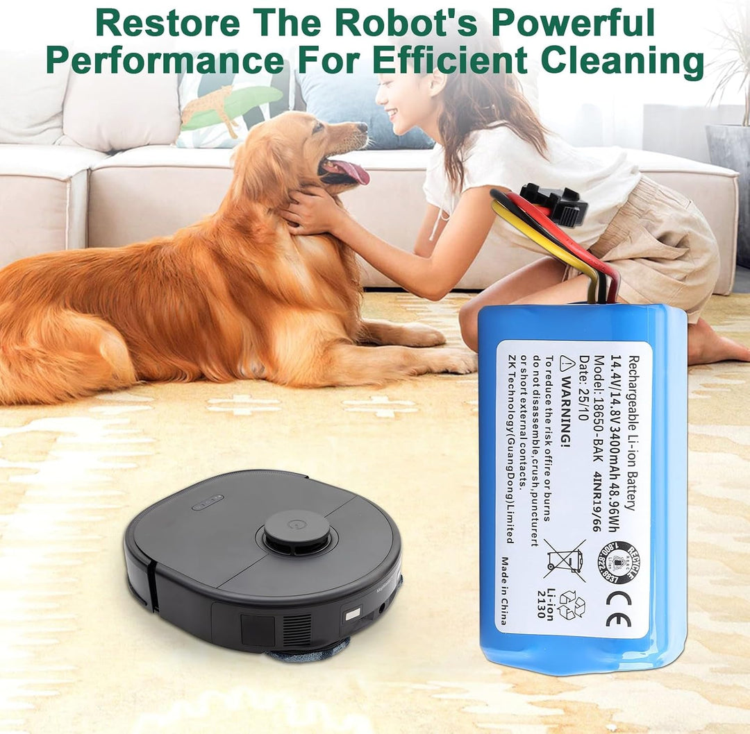 3400mAh Ersatz Akku Kompatibel mit Eufy X10 Pro Omni, Eufy 10 Pro Omni Robot Vacuum Cleaner, 14.4V/1