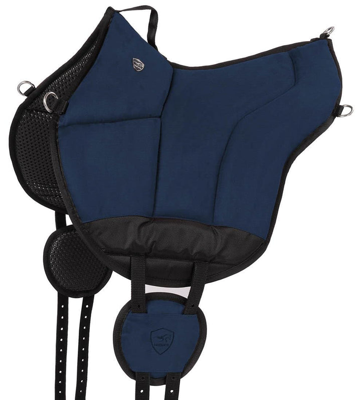 Equinate Reitpad Toledo aus Mikrofaser Navy - Bareback Pad mit pflegeleichter Neopren Unterseite - R