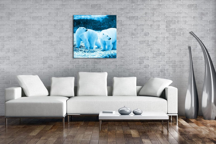 deyoli Eindrucksvolle Eisbären Format: 70x70 Effekt: Zeichnung als Leinwandbild, Motiv auf Echtholzr